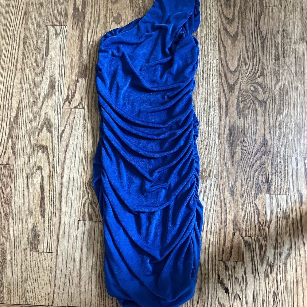 Elegant Blue One-Shoulder Dress